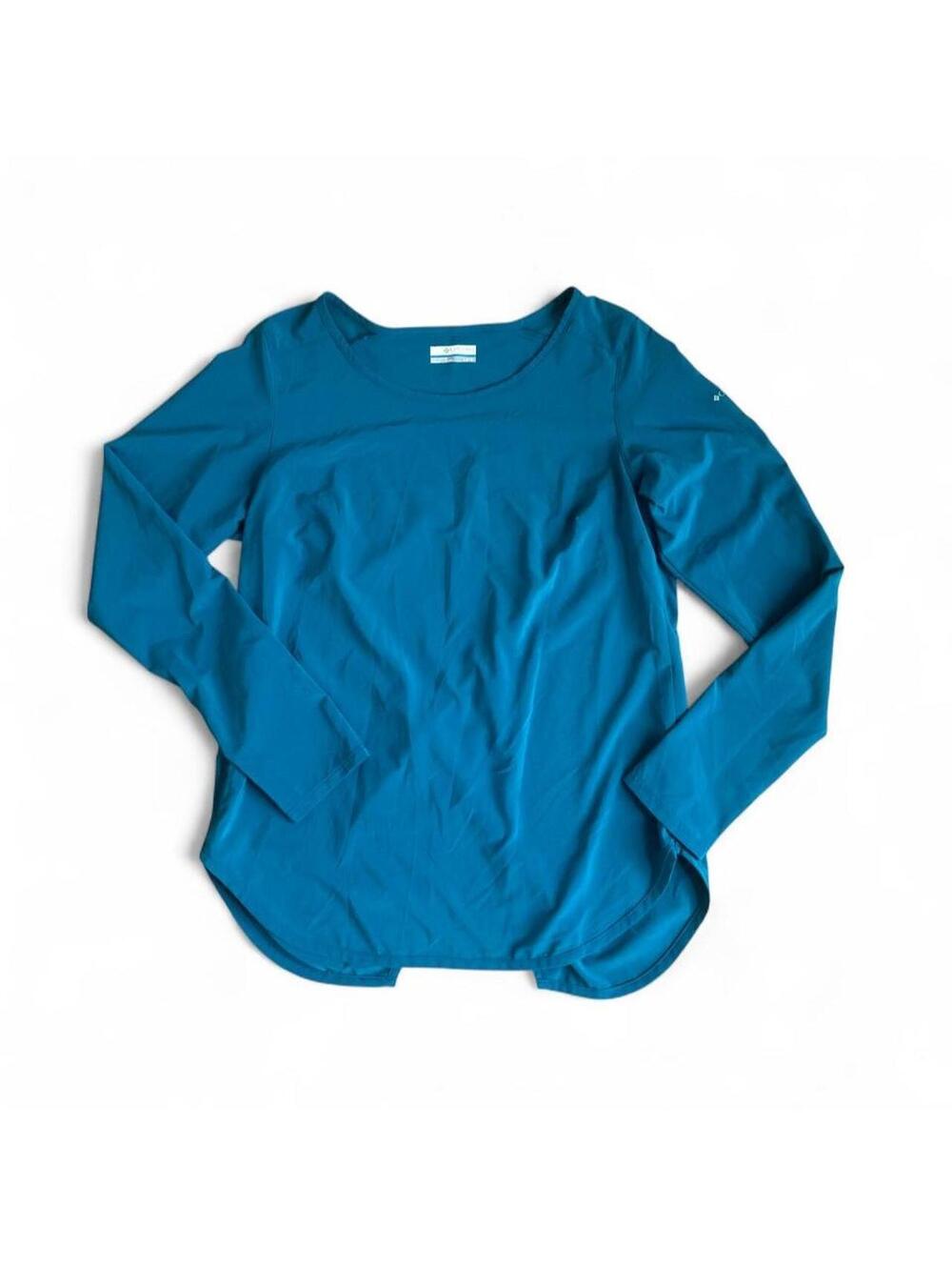 Columbia women’s teal long sleeve tulip back xs Athletic Outdoor Top